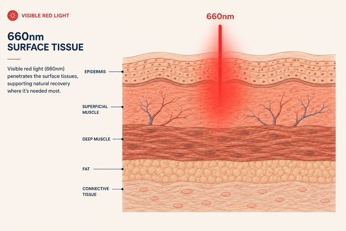 660nm red light wavelength diagram