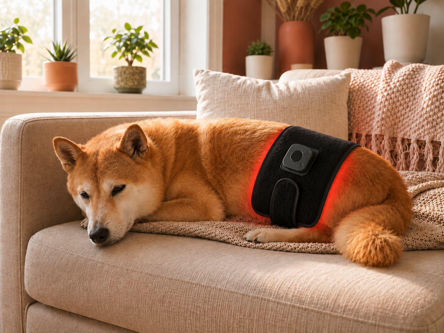 Dog resting naturally with Redhaven pad